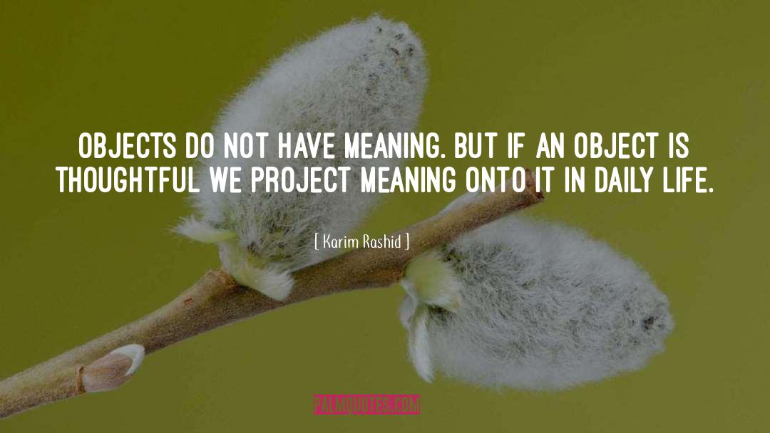 Karim Rashid Quotes: Objects do not have meaning.