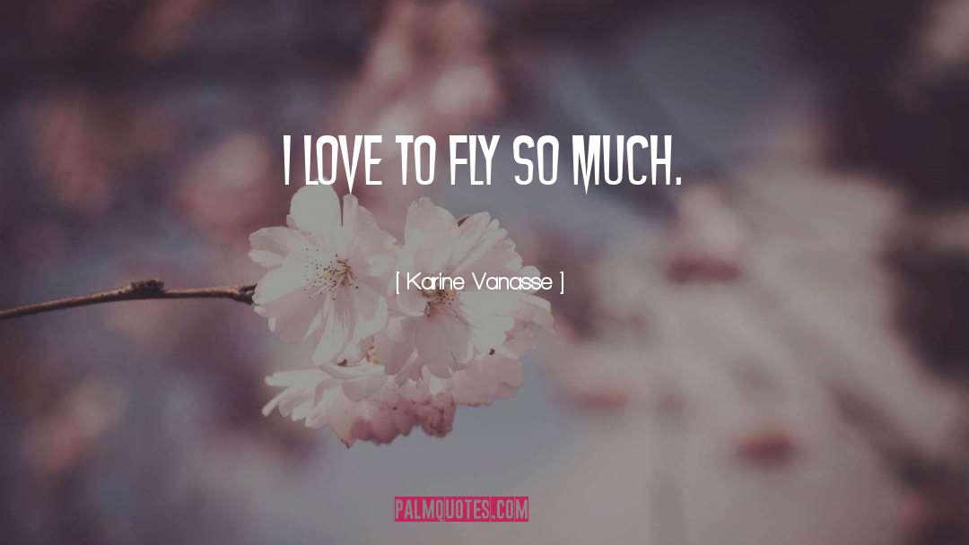 Karine Vanasse Quotes: I love to fly so