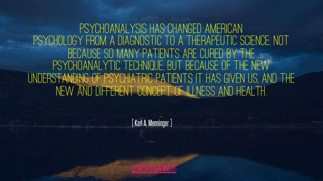 Karl A. Menninger Quotes: Psychoanalysis has changed American psychology