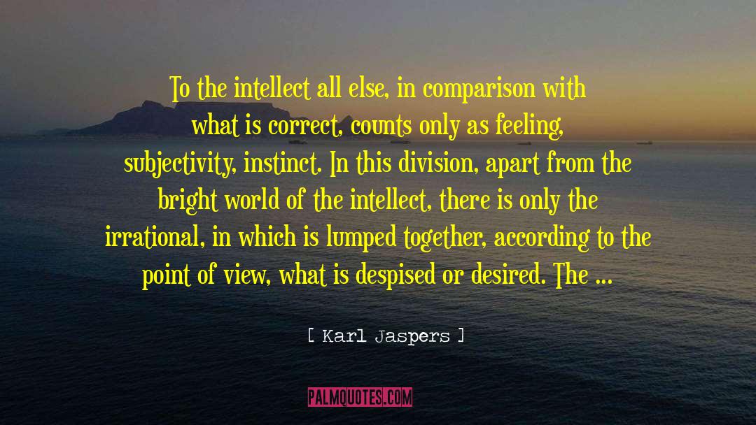 Karl Jaspers Quotes: To the intellect all else,