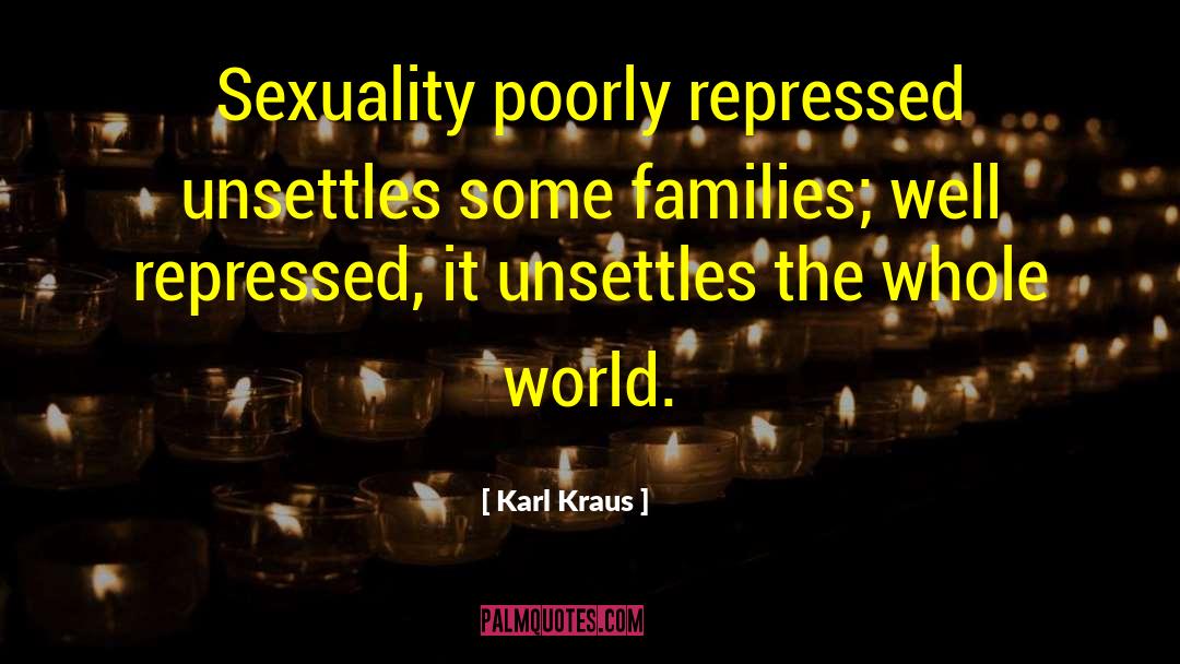 Karl Kraus Quotes: Sexuality poorly repressed unsettles some