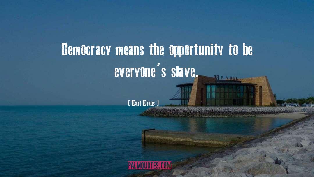 Karl Kraus Quotes: Democracy means the opportunity to