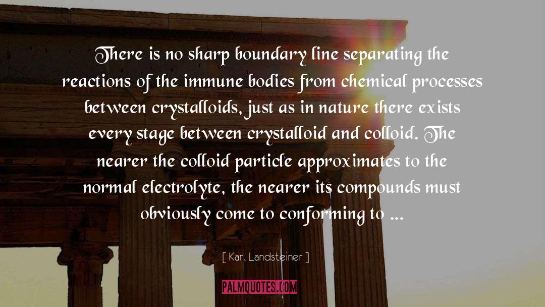 Karl Landsteiner Quotes: There is no sharp boundary