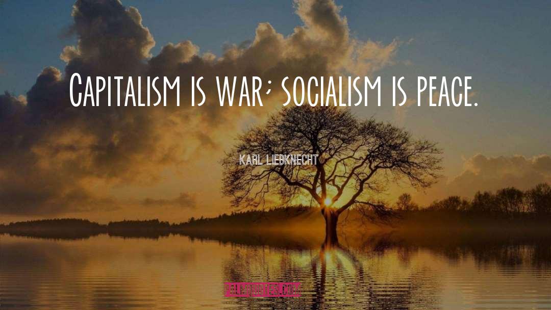 Karl Liebknecht Quotes: Capitalism is war; socialism is