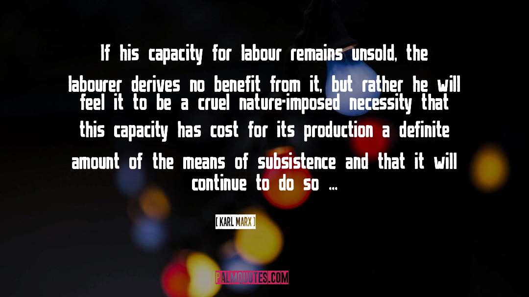 Karl Marx Quotes: If his capacity for labour