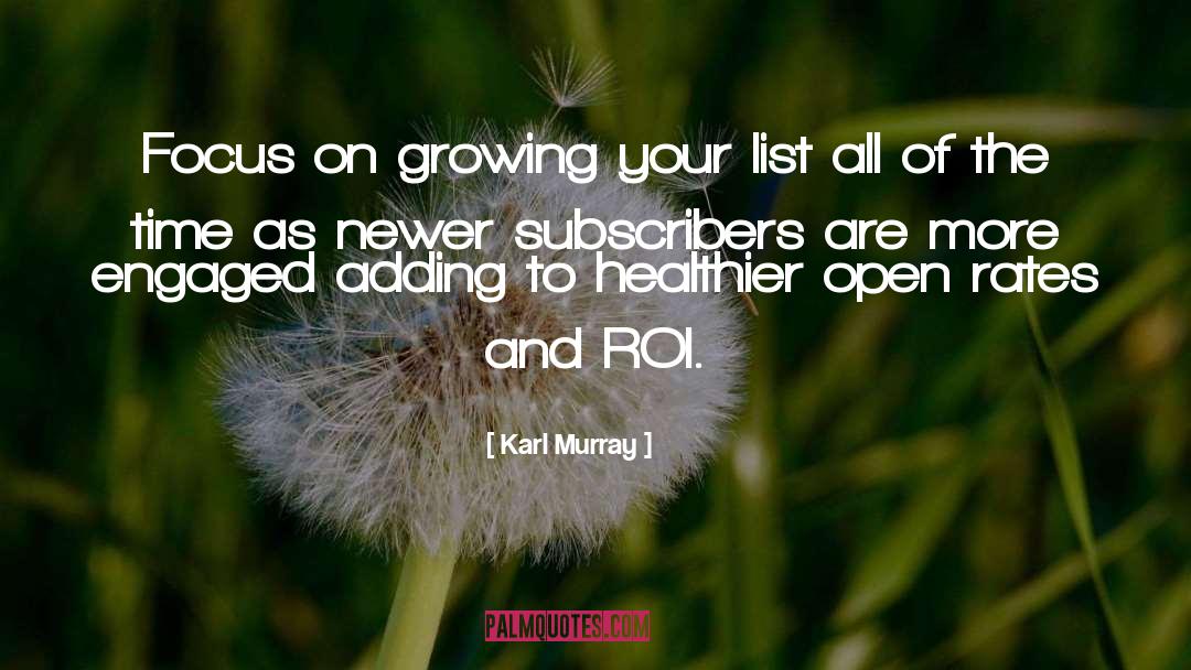 Karl Murray Quotes: Focus on growing your list