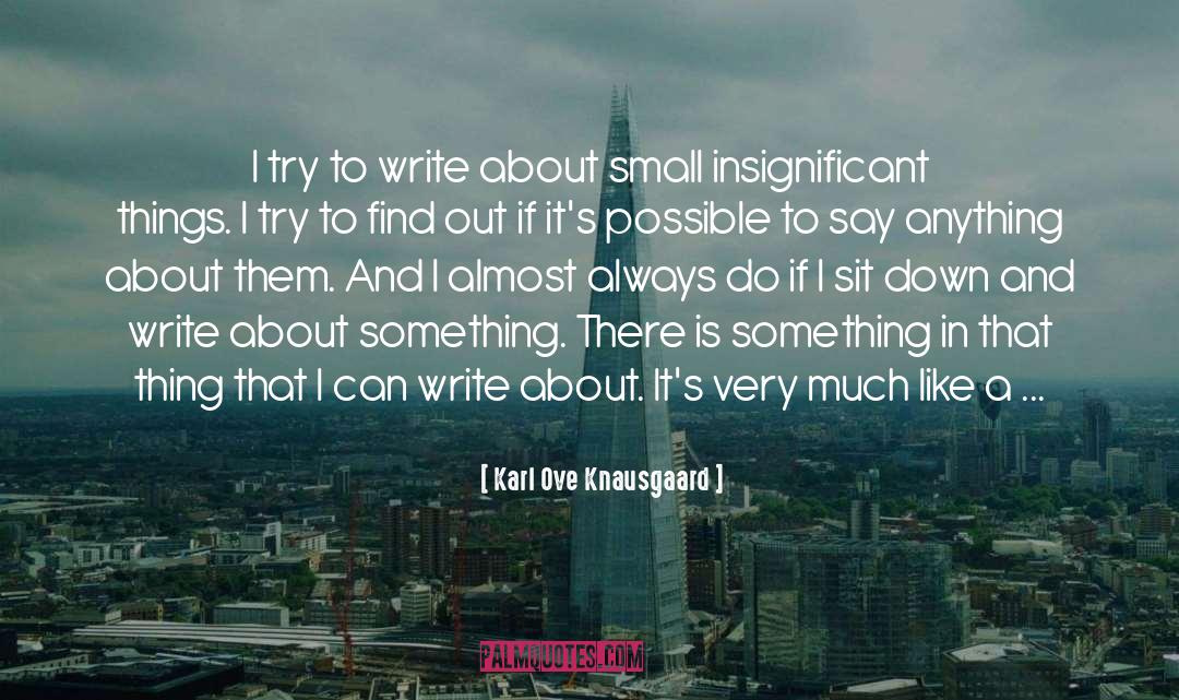 Karl Ove Knausgaard Quotes: I try to write about