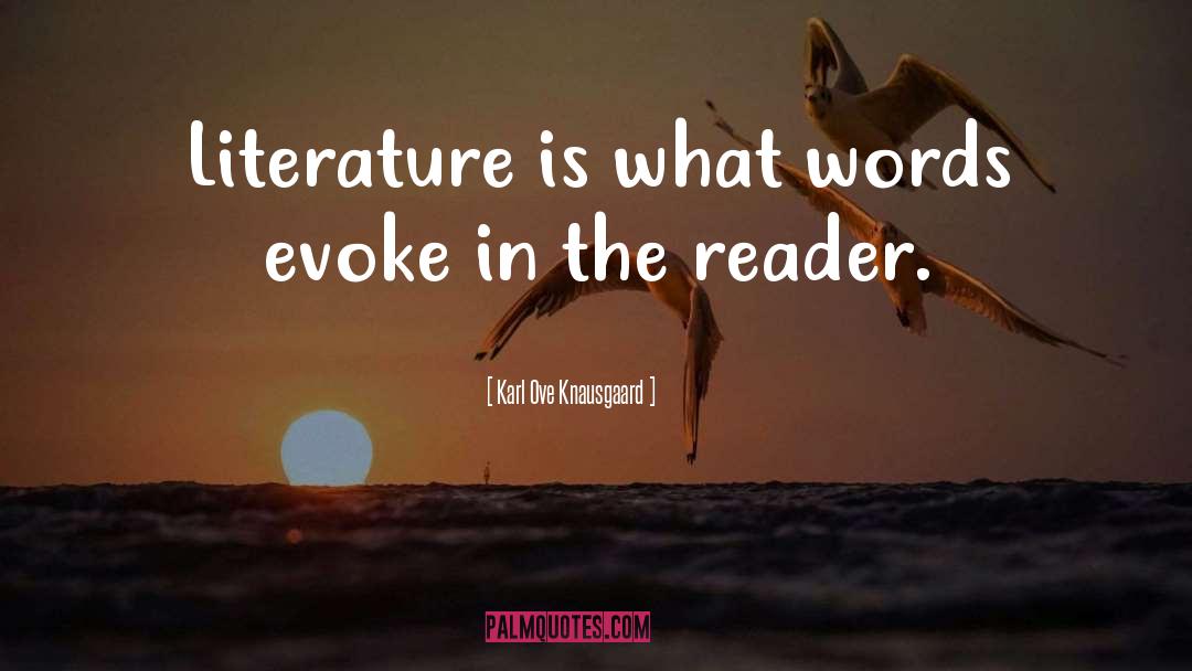 Karl Ove Knausgaard Quotes: Literature is what words evoke
