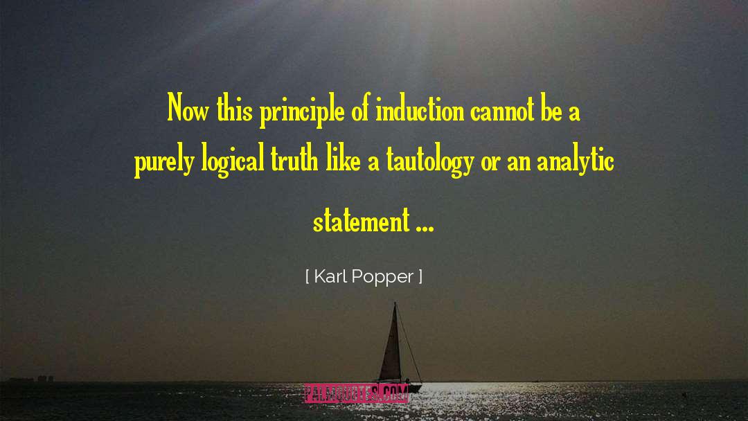 Karl Popper Quotes: Now this principle of induction