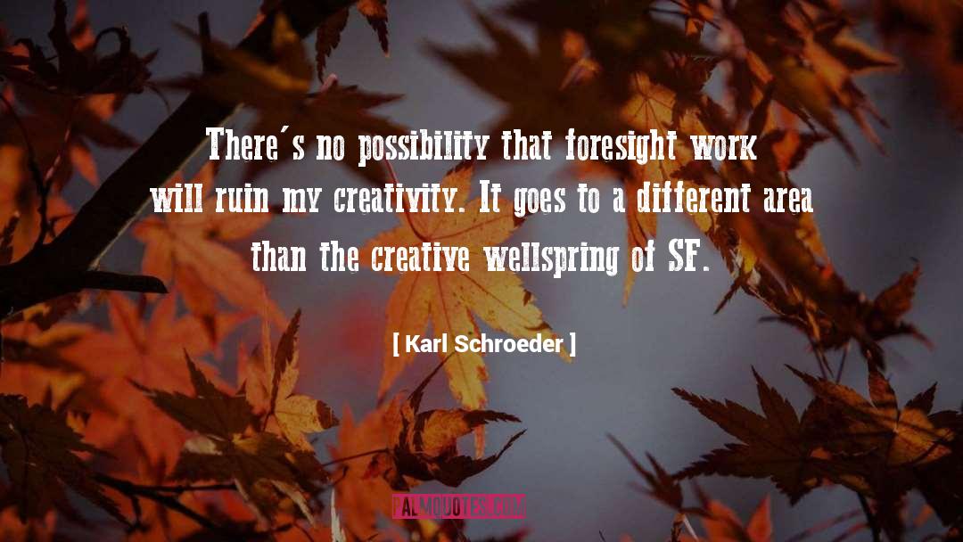 Karl Schroeder Quotes: There's no possibility that foresight