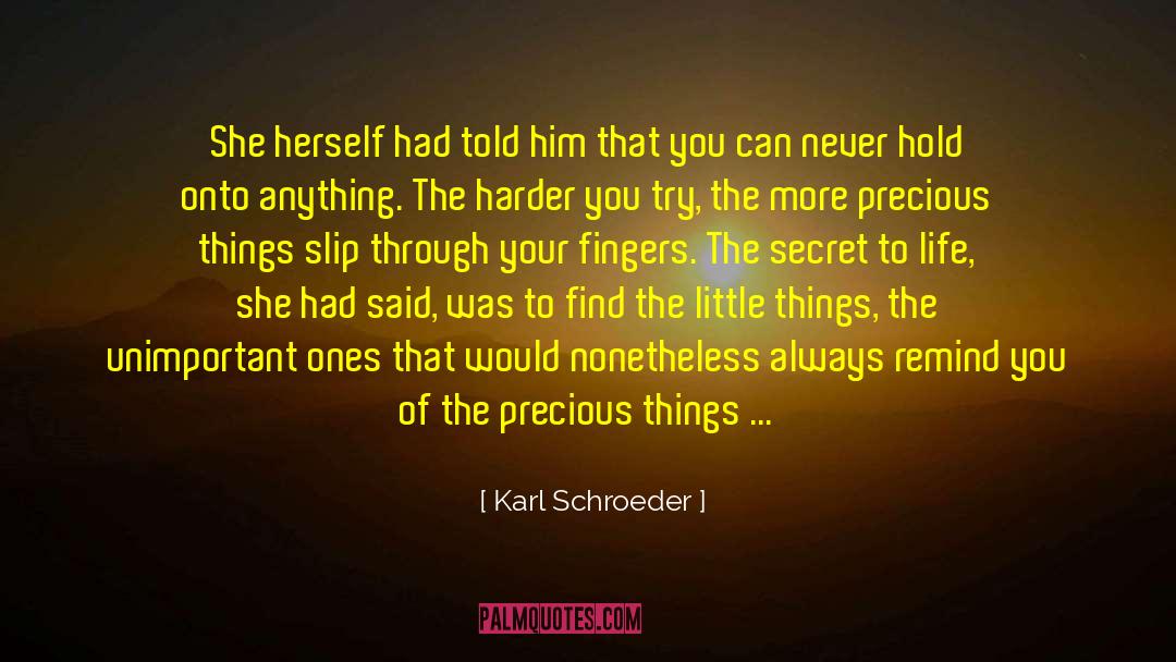 Karl Schroeder Quotes: She herself had told him