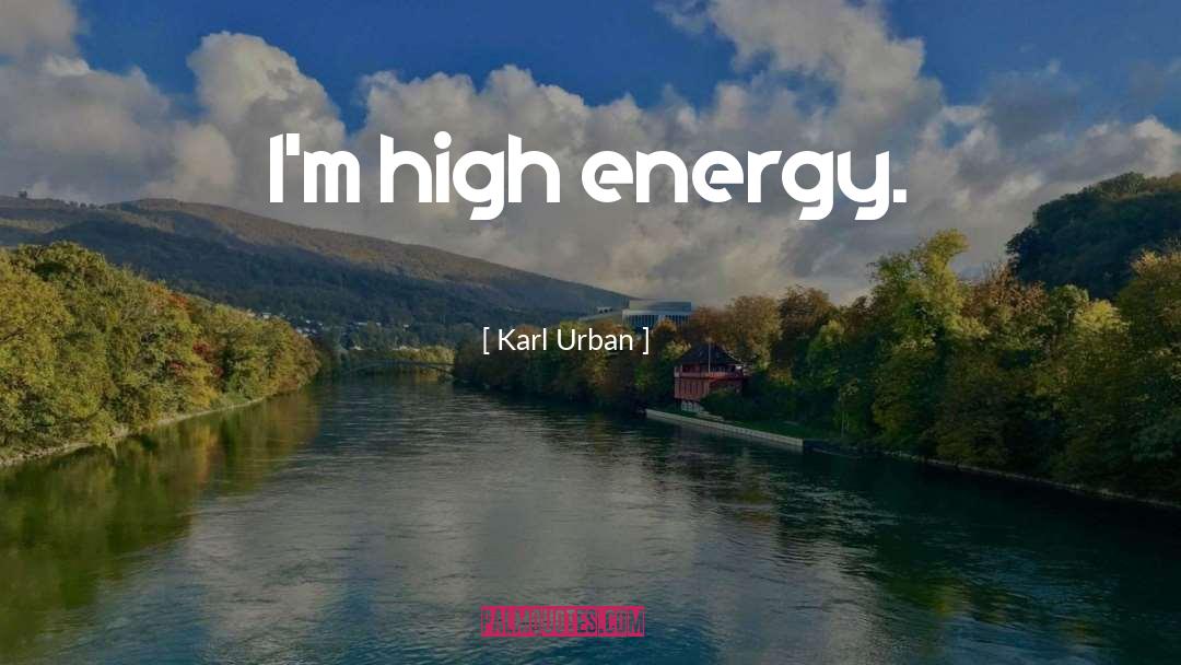 Karl Urban Quotes: I'm high energy.