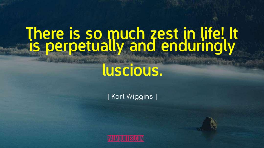 Karl Wiggins Quotes: There is so much zest