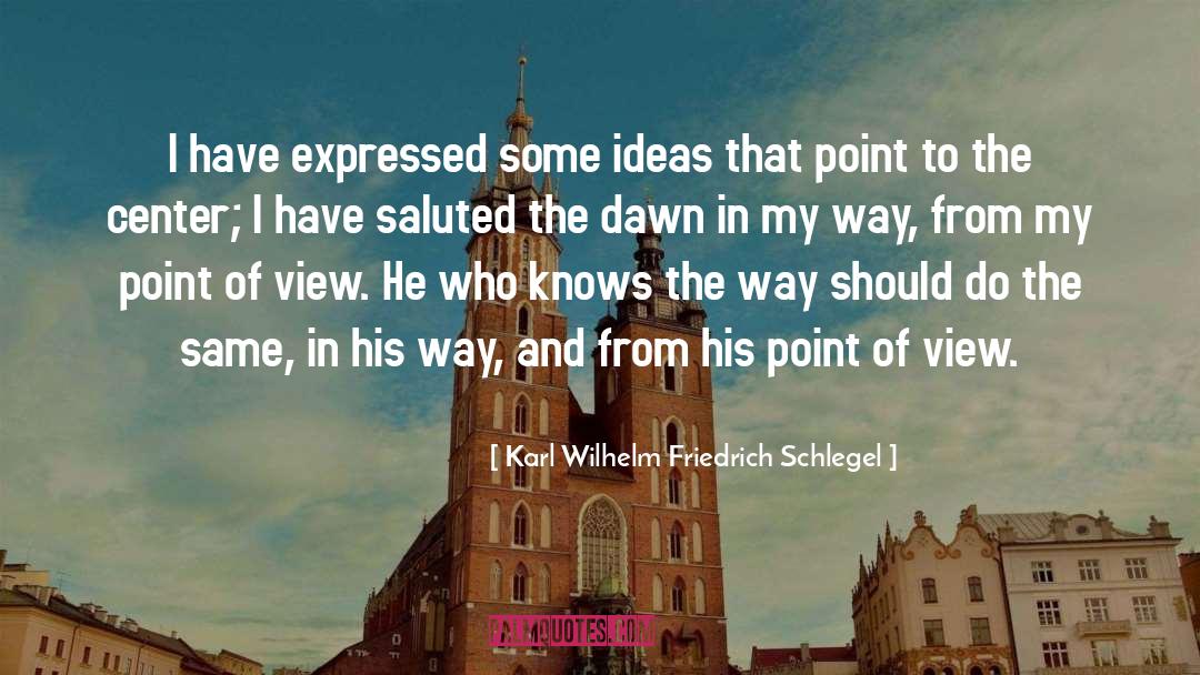 Karl Wilhelm Friedrich Schlegel Quotes: I have expressed some ideas