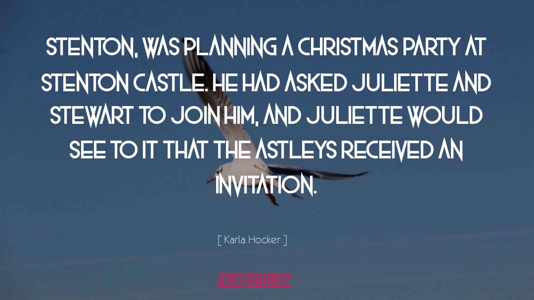 Karla Hocker Quotes: Stenton, was planning a Christmas