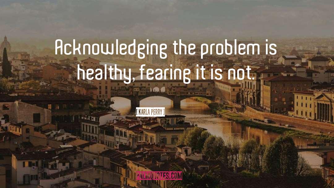 Karla Perry Quotes: Acknowledging the problem is healthy,