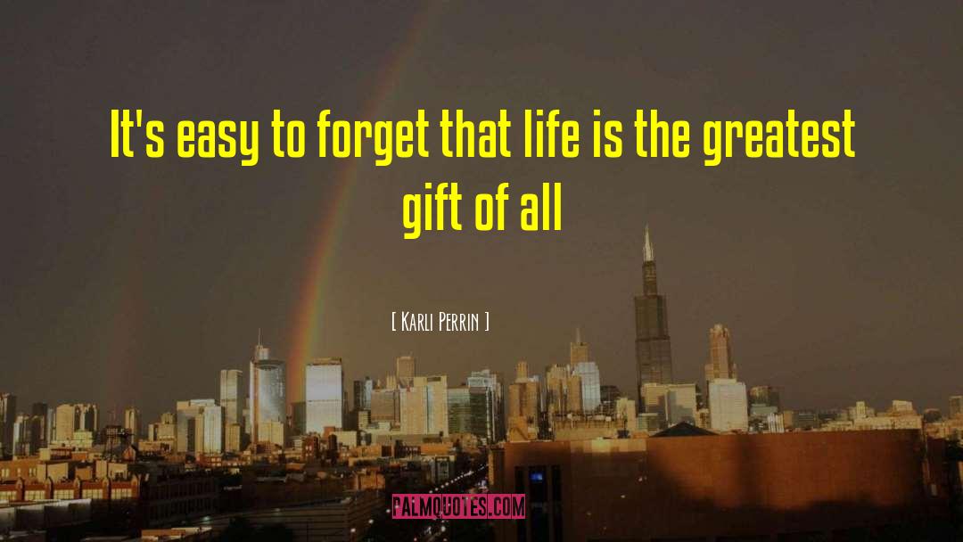 Karli Perrin Quotes: It's easy to forget that