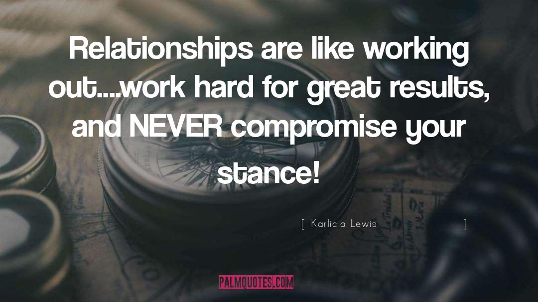 Karlicia Lewis Quotes: Relationships are like working out....work