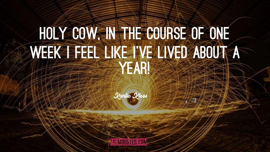 Karlie Kloss Quotes: Holy cow, in the course