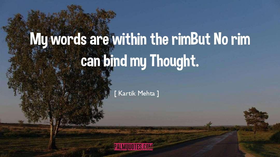 Kartik Mehta Quotes: My words are within the