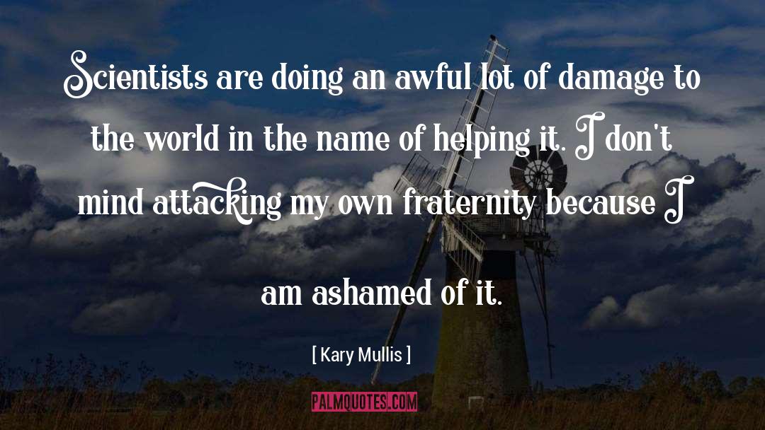 Kary Mullis Quotes: Scientists are doing an awful