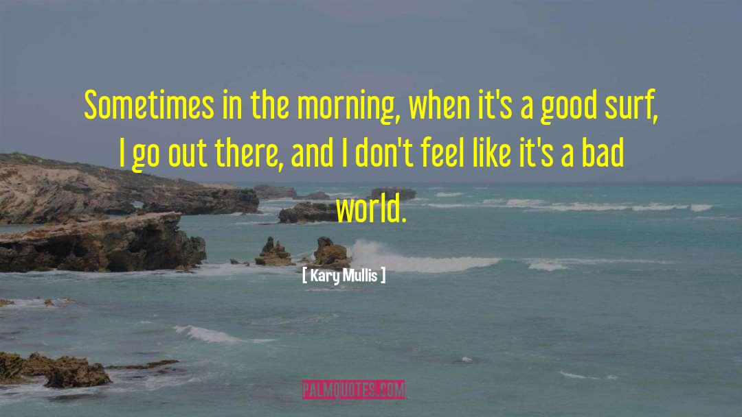 Kary Mullis Quotes: Sometimes in the morning, when