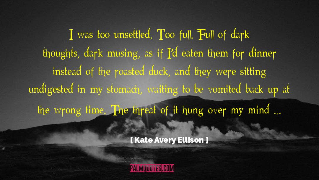 Kate Avery Ellison Quotes: I was too unsettled. Too