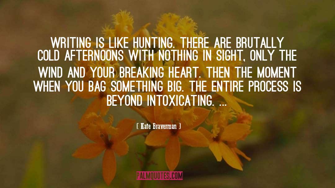 Kate Braverman Quotes: Writing is like hunting. There