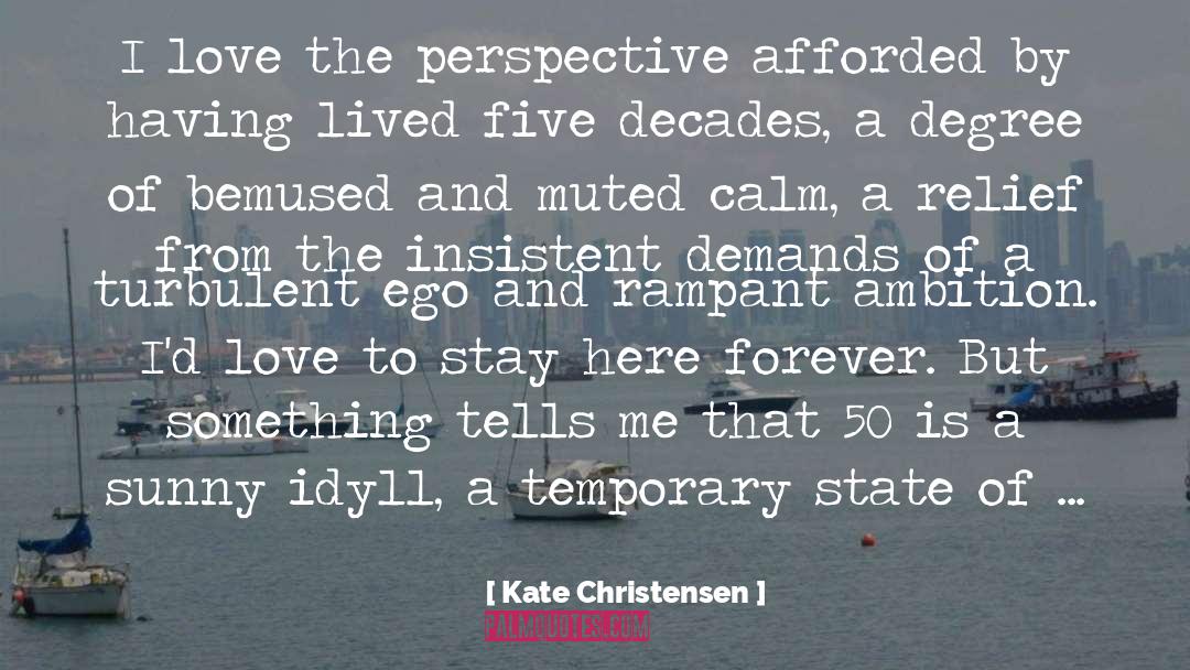 Kate Christensen Quotes: I love the perspective afforded