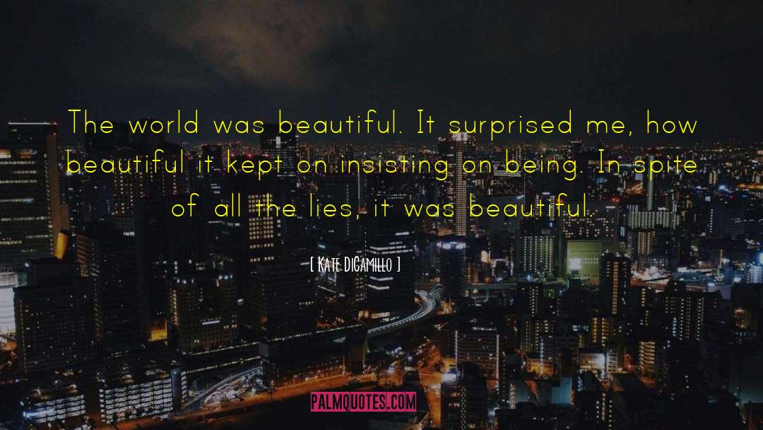 Kate DiCamillo Quotes: The world was beautiful. It