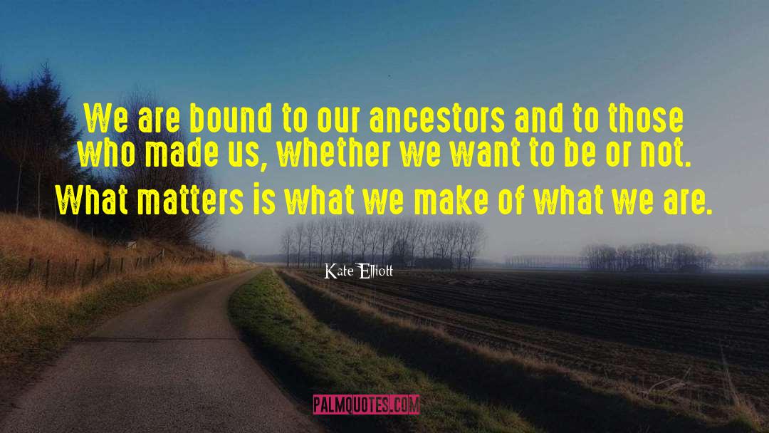 Kate Elliott Quotes: We are bound to our