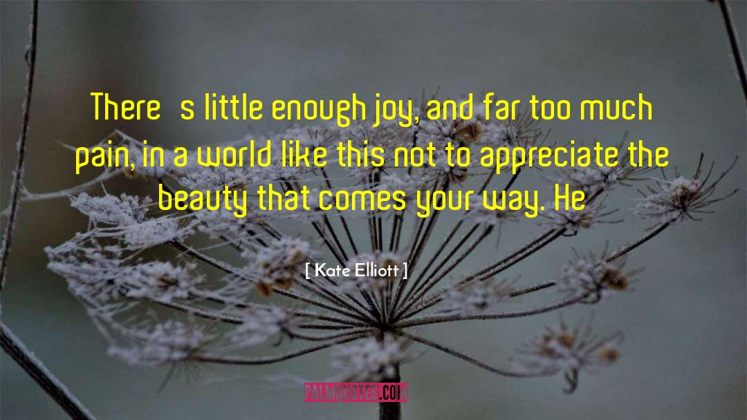Kate Elliott Quotes: There's little enough joy, and