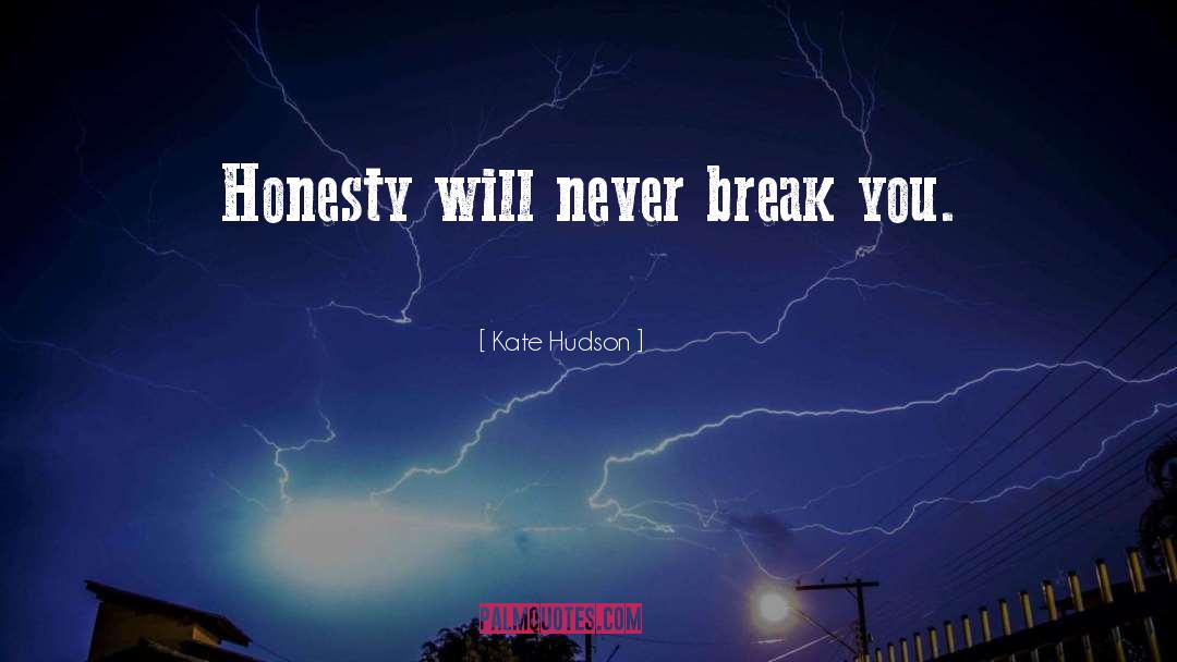 Kate Hudson Quotes: Honesty will never break you.