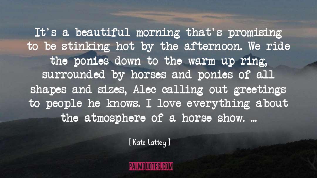 Kate Lattey Quotes: It's a beautiful morning that's
