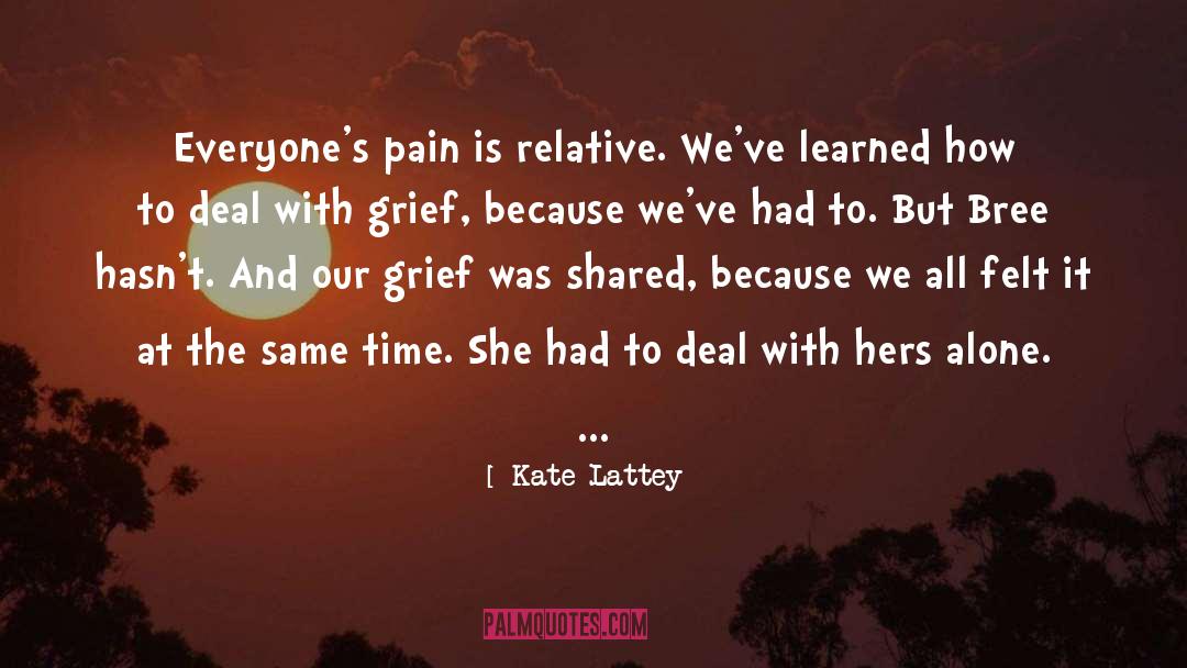 Kate Lattey Quotes: Everyone's pain is relative. We've