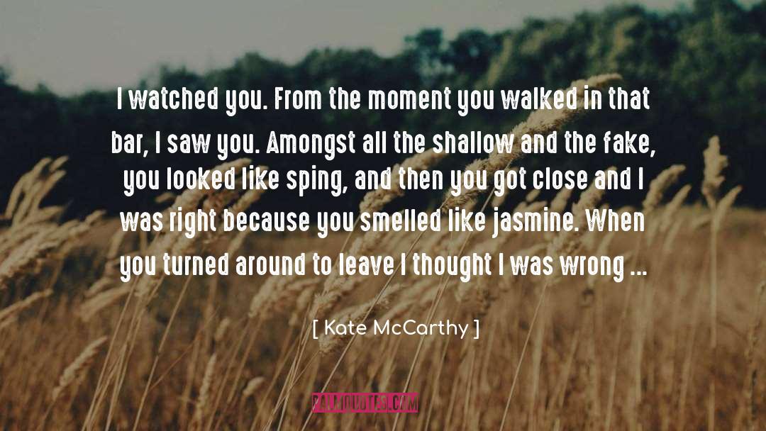 Kate  McCarthy Quotes: I watched you. From the