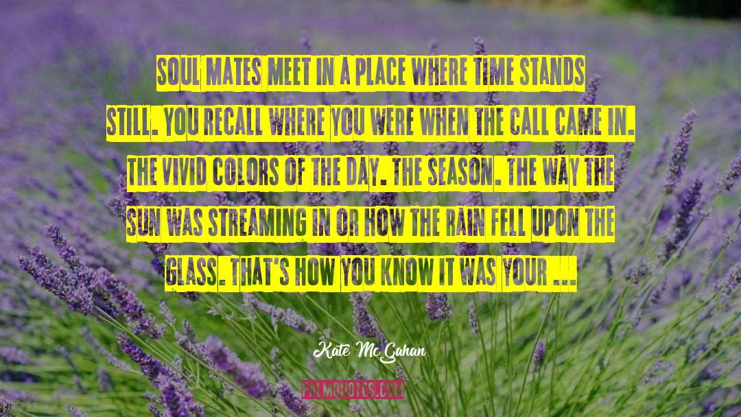 Kate McGahan Quotes: Soul mates meet in a