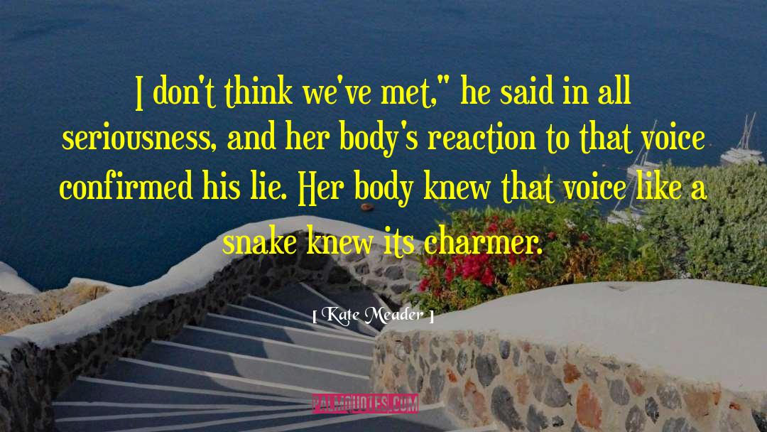 Kate Meader Quotes: I don't think we've met,