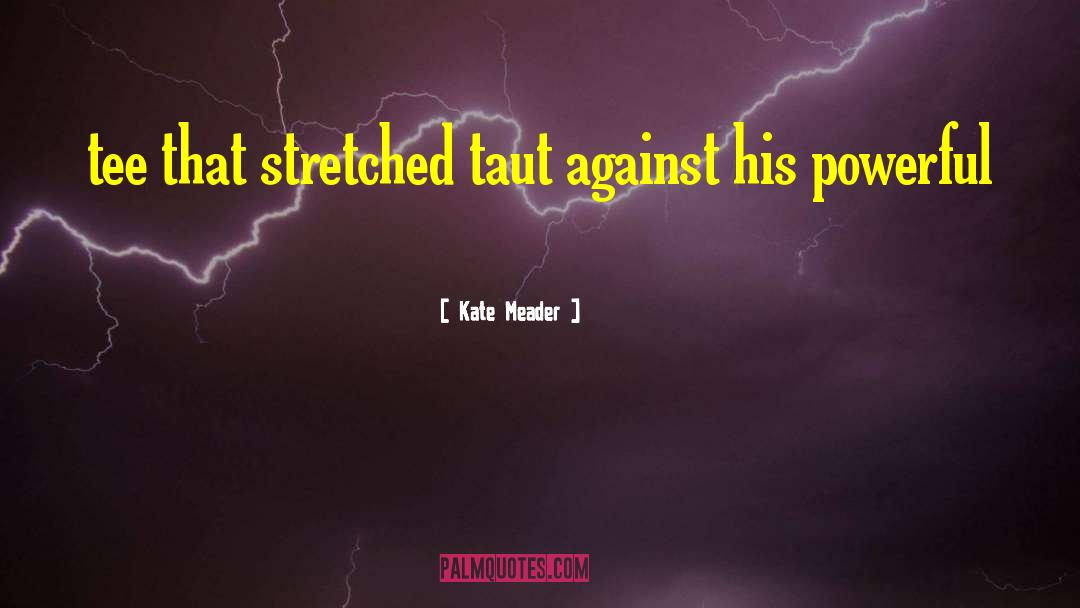 Kate Meader Quotes: tee that stretched taut against