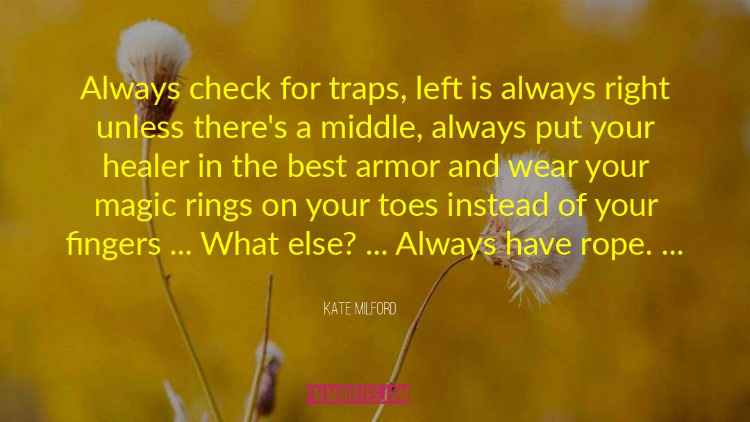 Kate Milford Quotes: Always check for traps, left