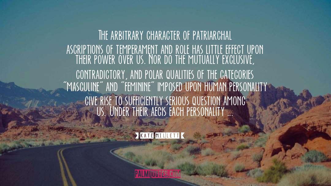 Kate Millett Quotes: The arbitrary character of patriarchal