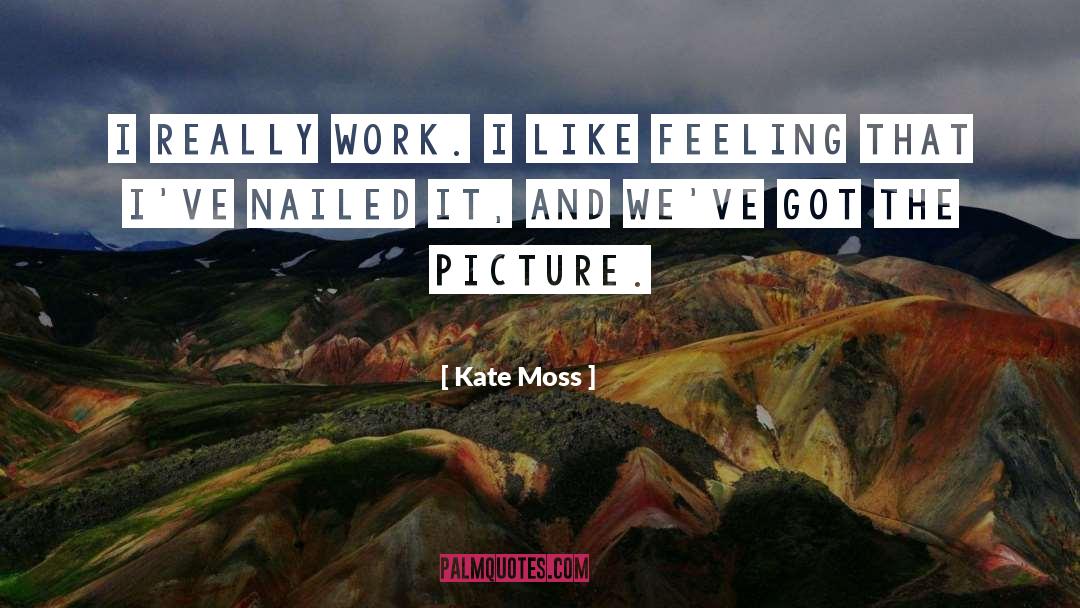 Kate Moss Quotes: I really work. I like