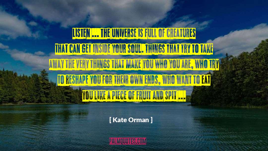 Kate Orman Quotes: Listen ... The universe is