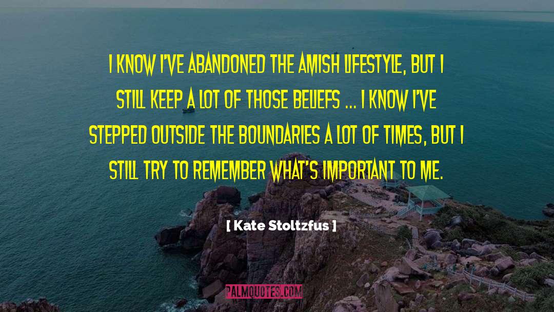 Kate Stoltzfus Quotes: I know I've abandoned the