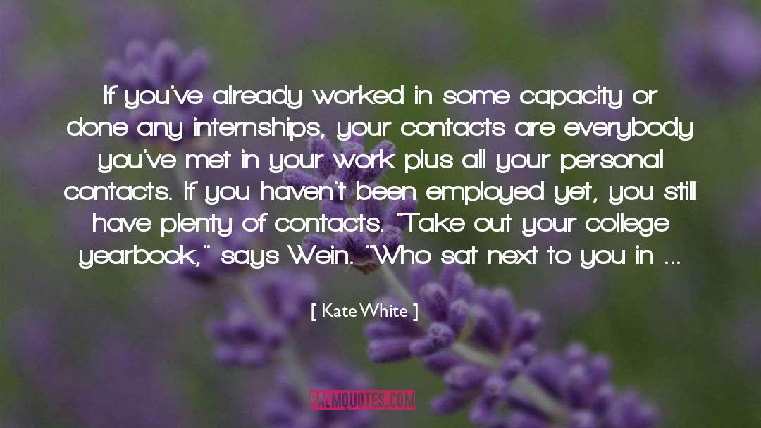 Kate White Quotes: If you've already worked in