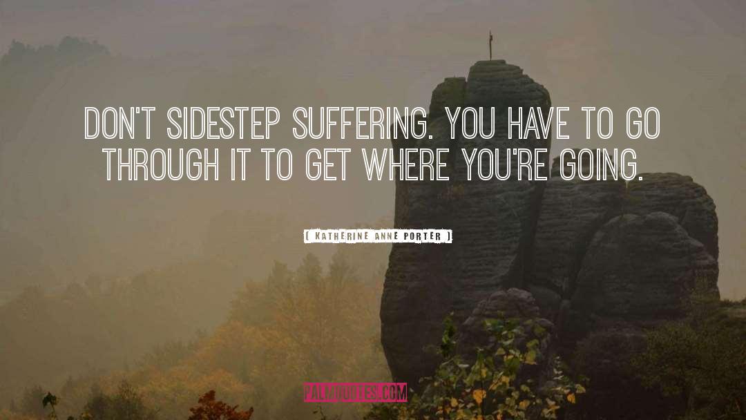 Katherine Anne Porter Quotes: Don't sidestep suffering. You have