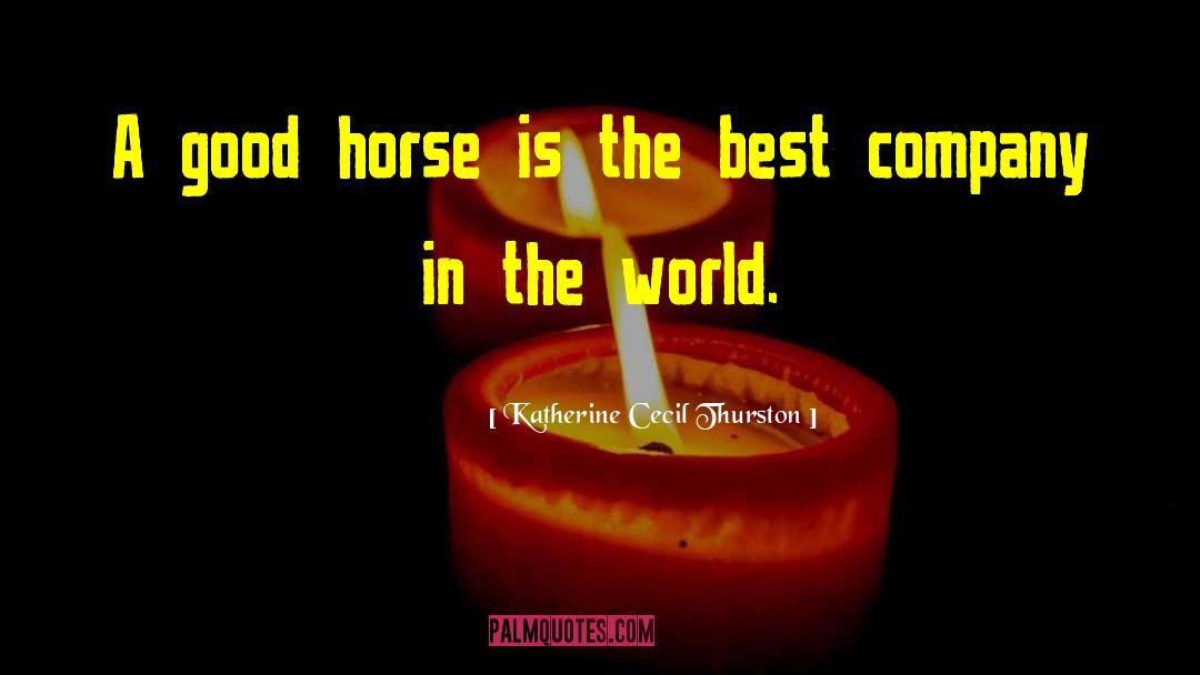 Katherine Cecil Thurston Quotes: A good horse is the