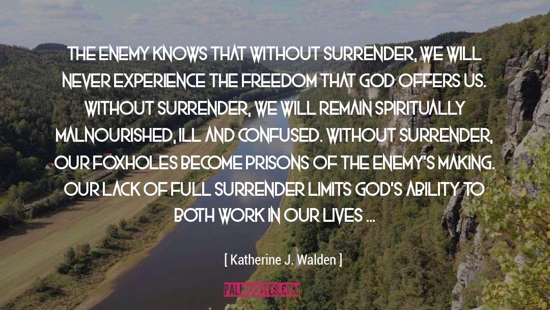 Katherine J. Walden Quotes: The enemy knows that without