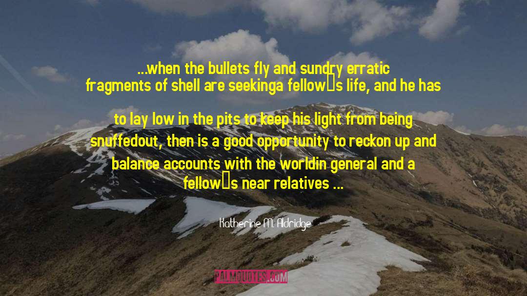 Katherine M. Aldridge Quotes: ...when the bullets fly and