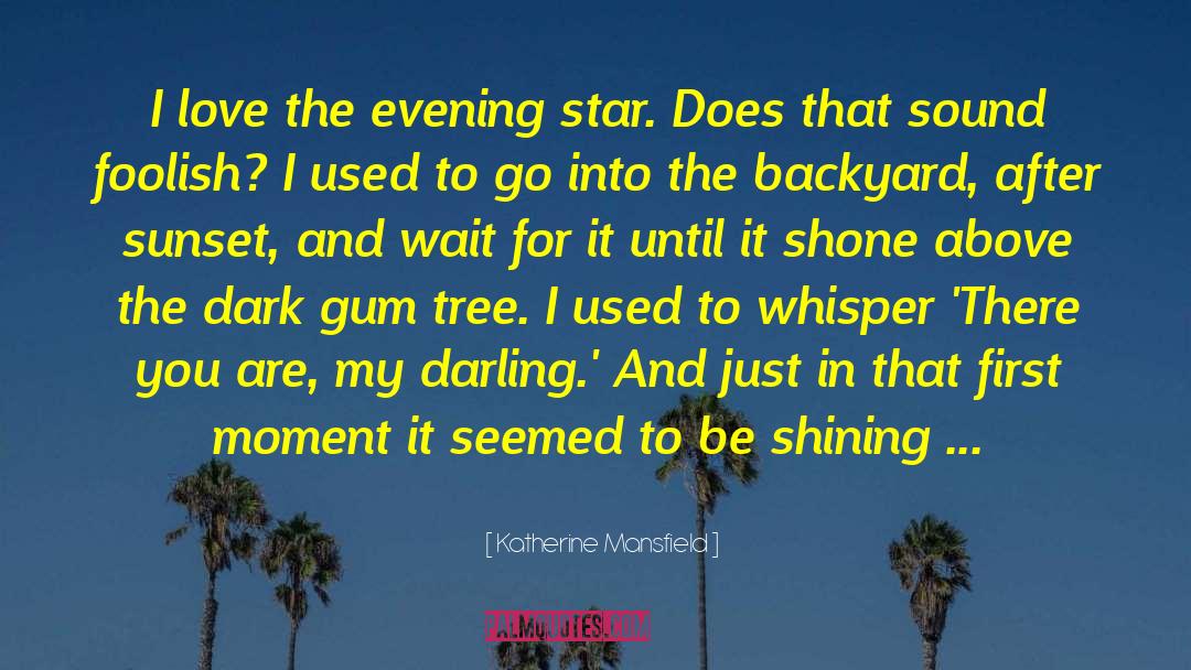 Katherine Mansfield Quotes: I love the evening star.